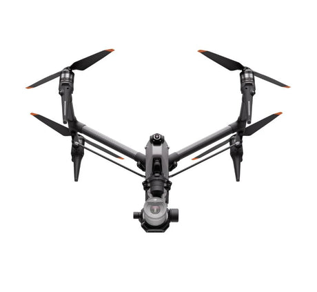 Black and gray DJI drone on a white background