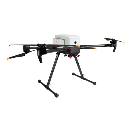 Black IF800 drone with a white box on a white background