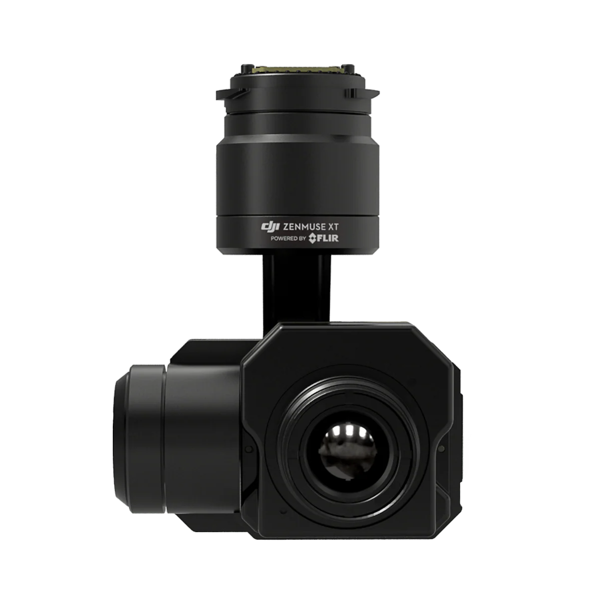 Black camera module with 'DJI Zenmuse XT' and 'FLIR' branding 