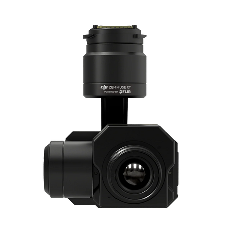 Black camera module with 'DJI Zenmuse XT' and 'FLIR' branding 
