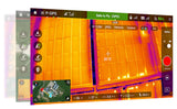 Thermal imaging screen with various data indicators