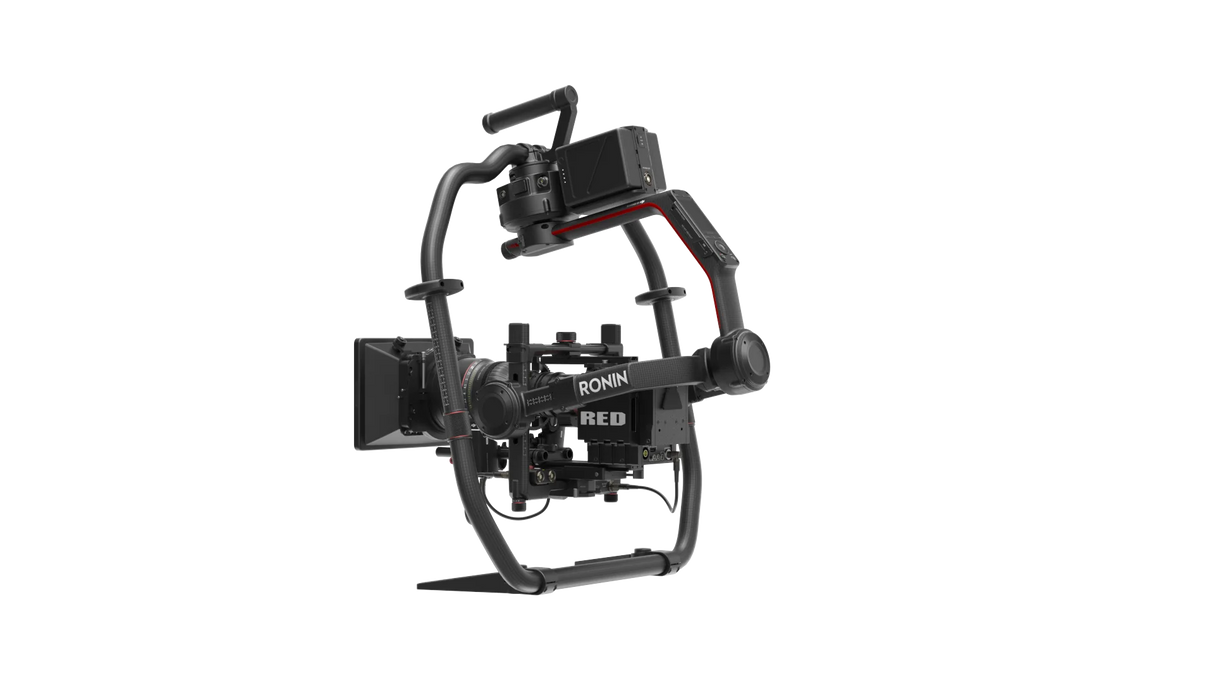 Camera stabilizer with Ronin branding on a white background